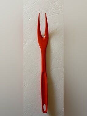 Foley Vintage Orange Meat Fork Serving Utensil